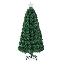 Albero Natale con rametti in PVC luci LED stella luminosa e 8 modalit¨¤ di illuminazione, Albero artificiale 150cm-Alberi di Natale