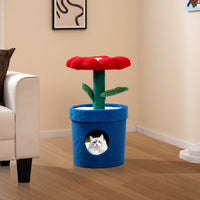 Albero per gatti per interni con posatoio a forma di fiore, Centro di attivit¨¤ versatile per animali domestici Rosso-Alberi Tiragraffi