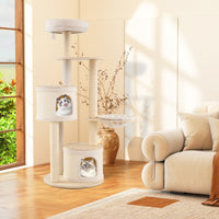 Albero per gatti per animali domestici da interni cuscino lavabile, Albero per gatti con tiragraffi in sisal e tappetino Naturale-Alberi Tiragraffi