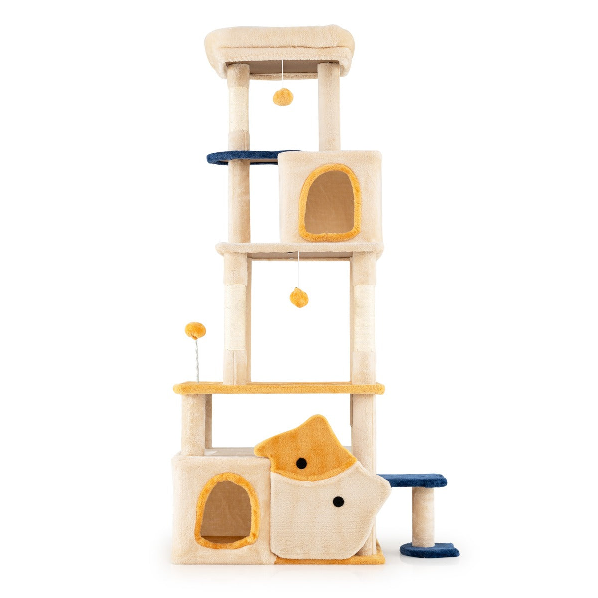 Albero per gatti da interno posatoio morbido rimovibile palo scratcher in sisal-Albero centro attivit¨¤ versatile per animali domestici