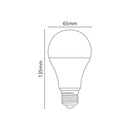 Alca power a65 19w 175-250v 2200lm 6000k e27 lampada classica a led