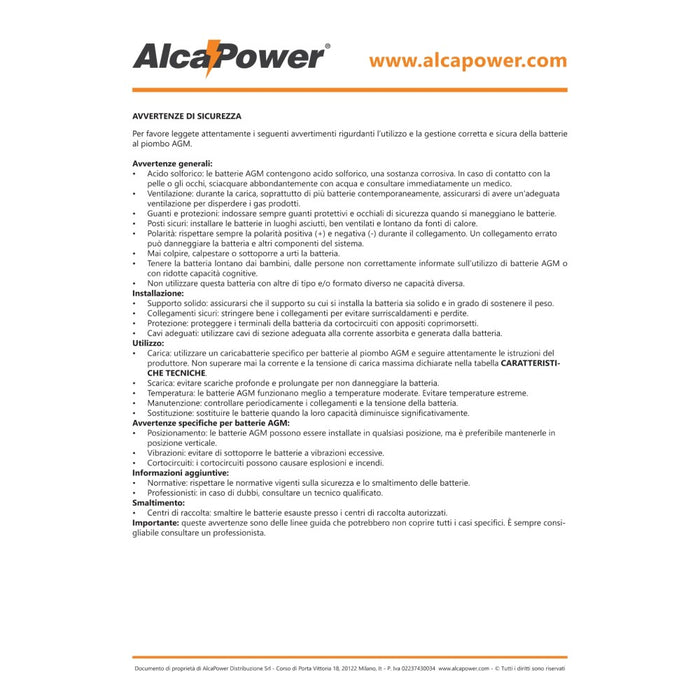 Alca power batteria al piombo da 12v 10ah ricaricabile ermetica per ups e illuminazione di emergenza