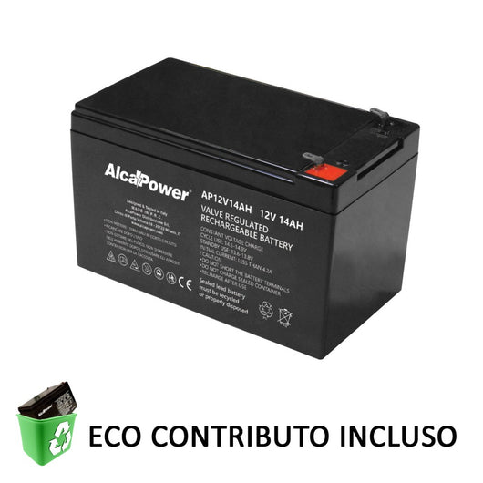 Alca power batteria al piombo da 12v 14ah ricaricabile per ups e illuminazione di emergenza