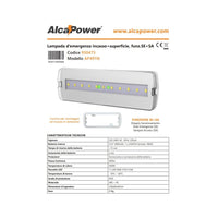 Alca power lampada d' emergenza da incasso/superficie 6500k 400lm se+sa ap49116