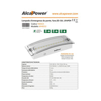 Alca power lampada d' emergenza da parete 6500k 100lm se+sa, lifepo4, ip65