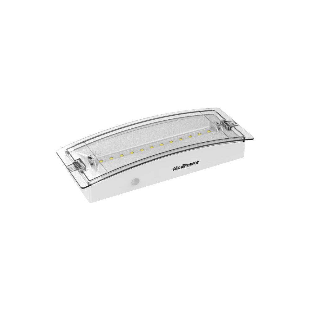Alca power lampada d' emergenza da parete 6500k 100lm se+sa, lifepo4, ip65