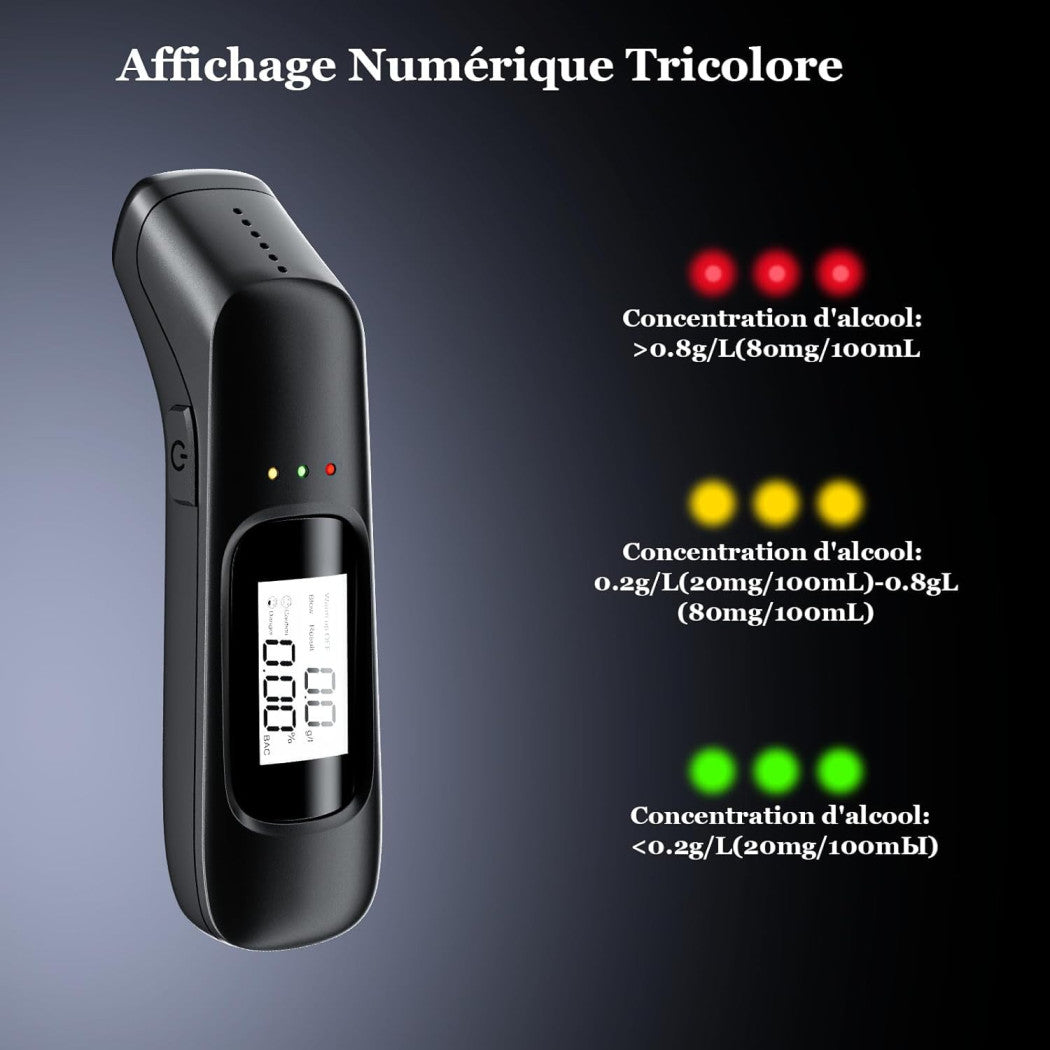 Trade Shop - Alcol Test Portatile Etilometro Display Misuratore Grado Alcool Alta Precisione -