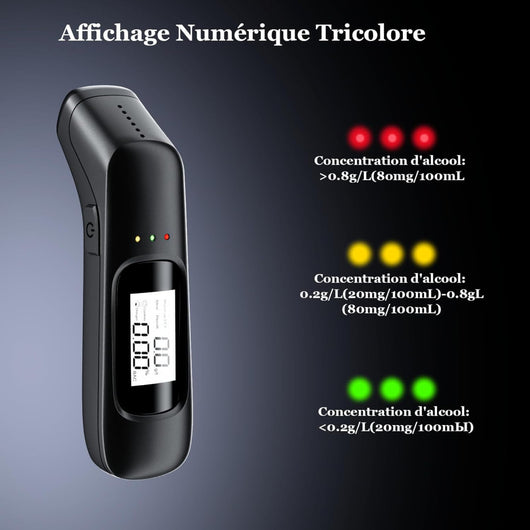 Trade Shop - Alcol Test Portatile Etilometro Display Misuratore Grado Alcool Alta Precisione -