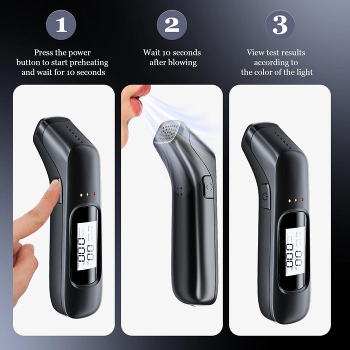 Trade Shop - Alcol Test Portatile Etilometro Display Misuratore Grado Alcool Alta Precisione -