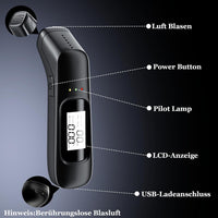 Trade Shop - Alcol Test Portatile Etilometro Display Misuratore Grado Alcool Alta Precisione -