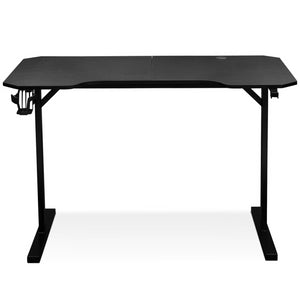 IDMarket - ALEXIS 120 cm nero tavolo da gioco diritto con portabicchieri e gancio per cuffie