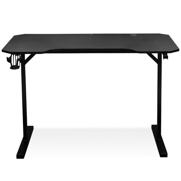 IDMarket - ALEXIS 120 cm nero tavolo da gioco diritto con portabicchieri e gancio per cuffie