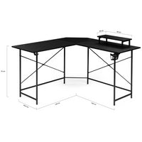 IDMarket - ALEXIS nero angolo scrivania gioco schermo stand portabicchieri e accessori