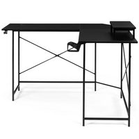 IDMarket - ALEXIS nero angolo scrivania gioco schermo stand portabicchieri e accessori