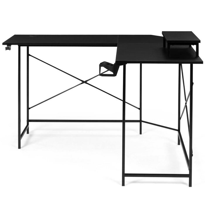 IDMarket - ALEXIS nero angolo scrivania gioco schermo stand portabicchieri e accessori