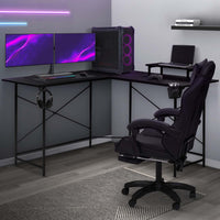 IDMarket - ALEXIS nero angolo scrivania gioco schermo stand portabicchieri e accessori