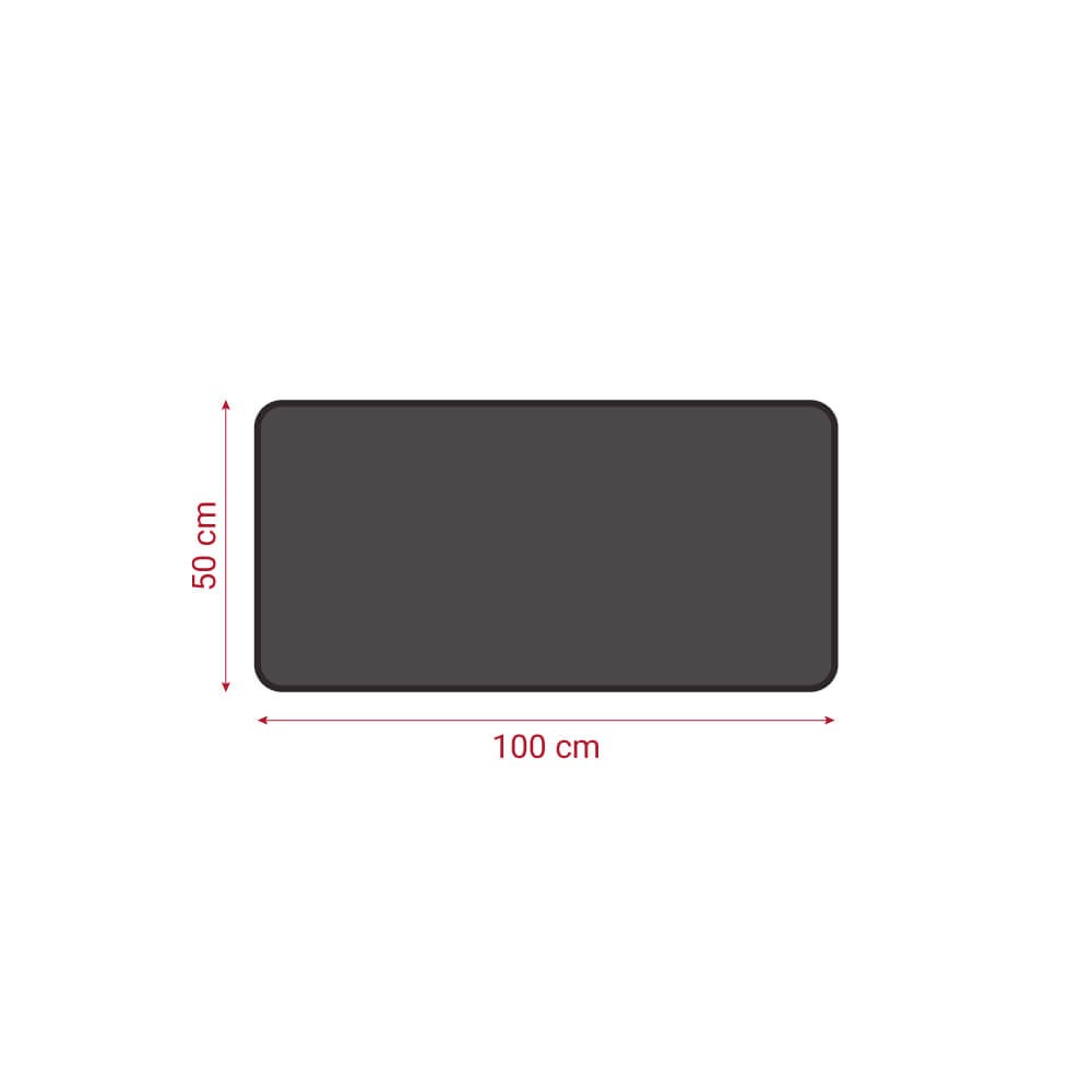 Tappeto ignifugo multistrato (100x50 cm). Tappetino protezione per il pavimento per stufa, camino, barbecue e griglia.