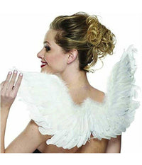 Ali Da Angelo Bianche Piume In Poliestere Accessorio Costume Carnevale Halloween         