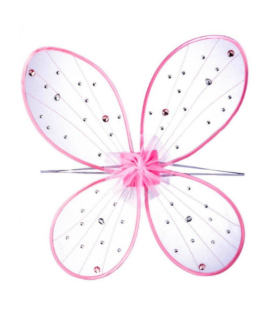 Ali Di Farfalla Rosa Con Decorazioni Gemme Cm. 58x52 Articolo Feste Carnevale         