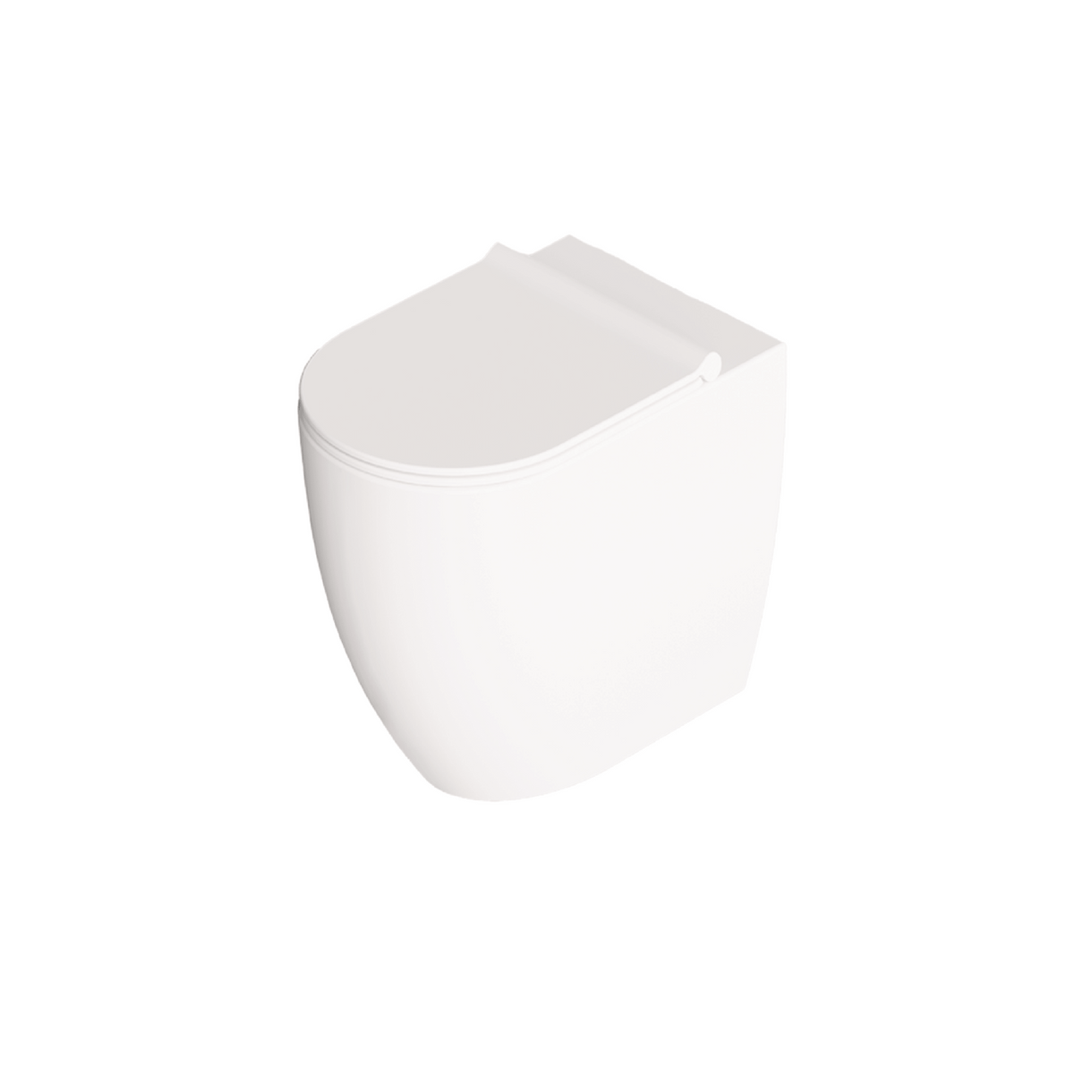 Coppia Di Sanitari Alice Ceramica Da Terra Filo Muro Senza Brida Bianco Opaco "Form"