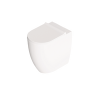 Coppia Di Sanitari Alice Ceramica Da Terra Filo Muro Senza Brida Bianco Opaco "Form"