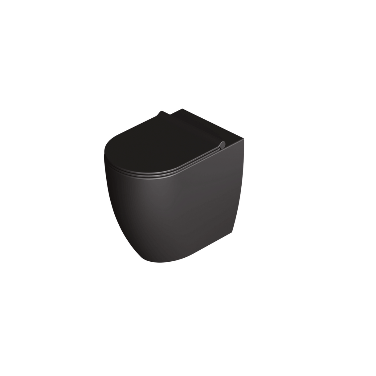 Coppia Di Sanitari Alice Ceramica Da Terra Filo Muro Senza Brida Nero Opaco "Form"