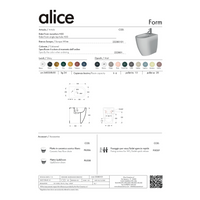 Coppia Di Sanitari Alice Ceramica Da Terra Filo Muro Senza Brida Bianco Lucido "Form"