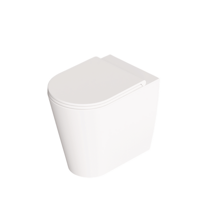 Coppia Di Sanitari Da Terra Alice Ceramica Filo Muro Senza Brida Bianco Opaco "Hide Round"