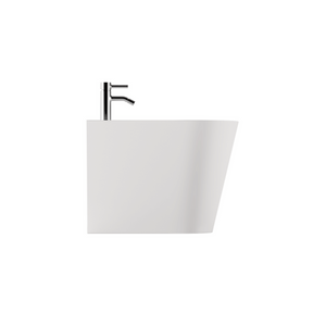 Coppia Di Sanitari Da Terra Alice Ceramica Filo Muro Senza Brida Bianco Lucido "Hide Round"