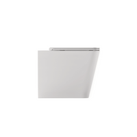 Coppia Di Sanitari Alice Ceramica Da Terra Filo Muro Senza Brida Bianco Lucido "Hide Square"