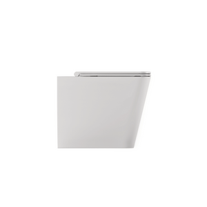 Coppia Di Sanitari Alice Ceramica Da Terra Filo Muro Senza Brida Bianco Lucido "Hide Square"