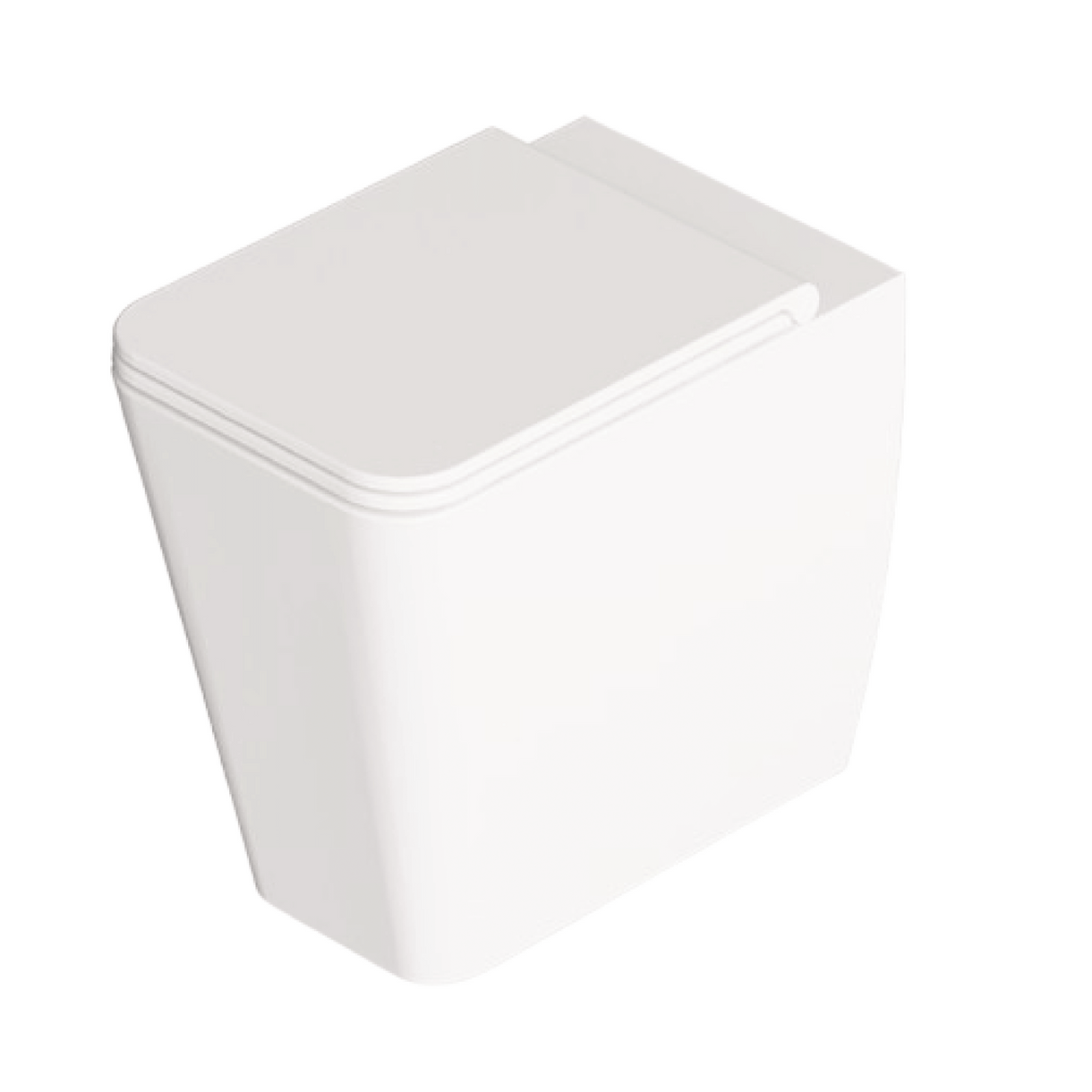 Coppia Di Sanitari Alice Ceramica Da Terra Filo Muro Senza Brida Bianco Lucido "Hide Square"