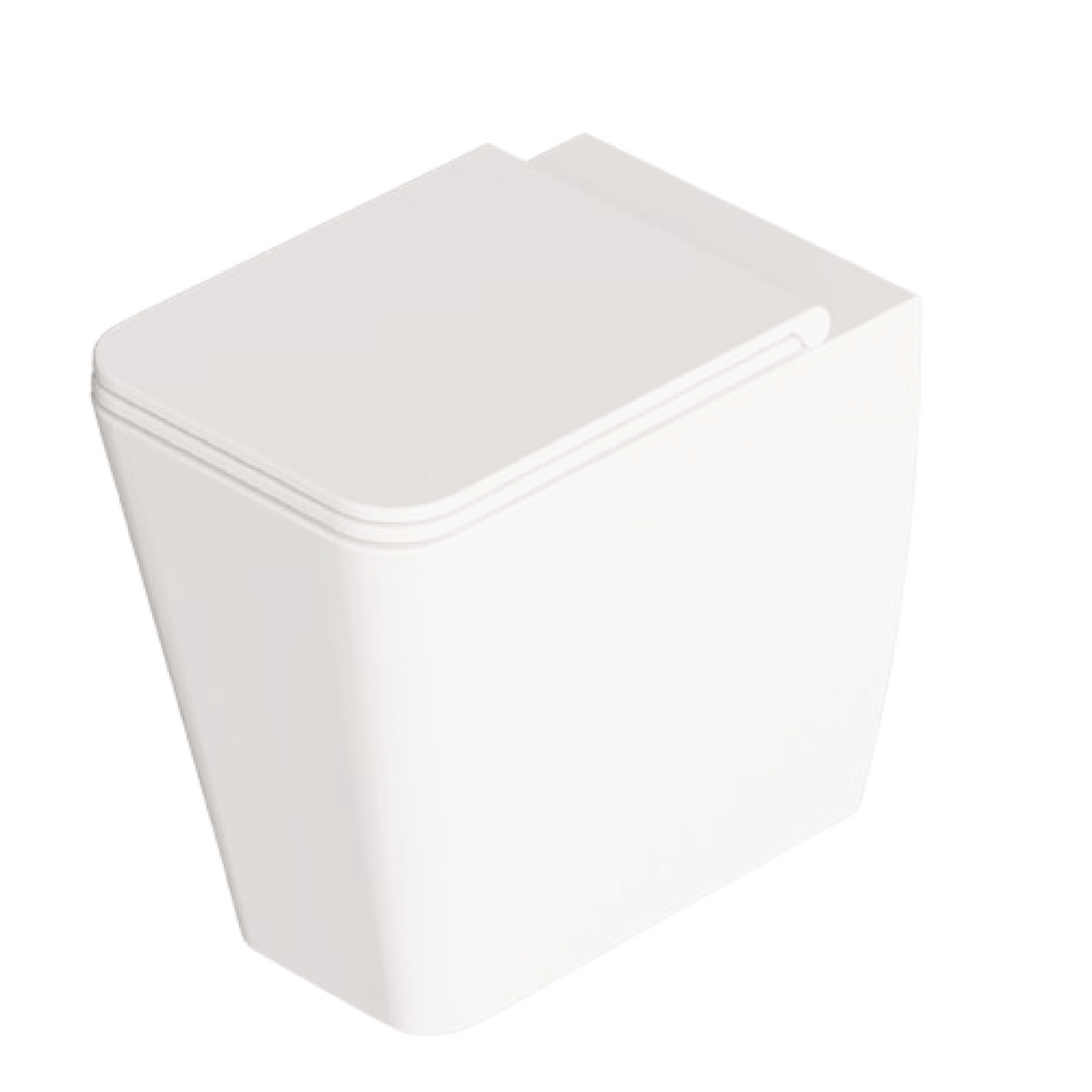 Coppia Di Sanitari Alice Ceramica Da Terra Filo Muro Senza Brida Bianco Opaco "Hide Square"