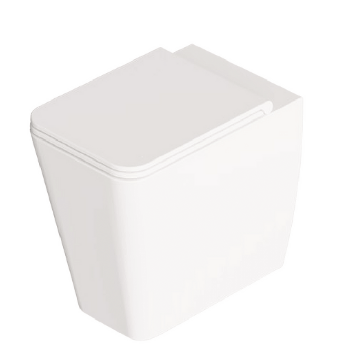 Coppia Di Sanitari Alice Ceramica Da Terra Filo Muro Senza Brida Bianco Opaco "Hide Square"