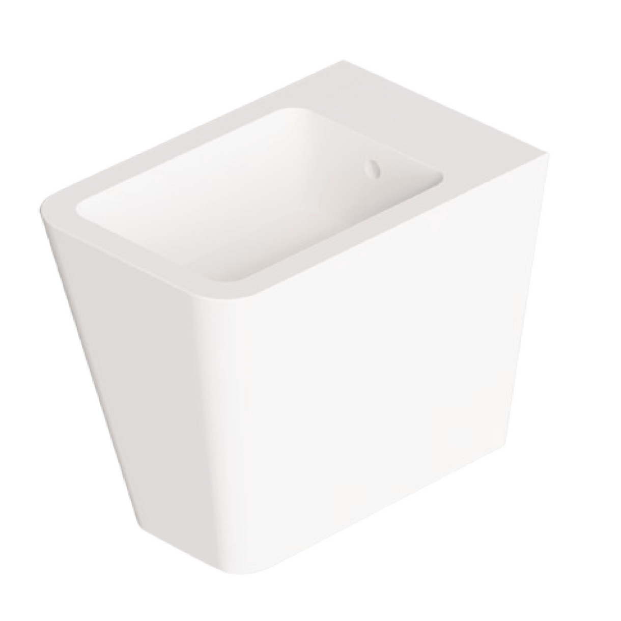 Coppia Di Sanitari Alice Ceramica Da Terra Filo Muro Senza Brida Bianco Opaco "Hide Square"