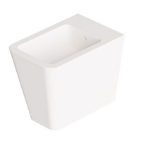 Coppia Di Sanitari Alice Ceramica Da Terra Filo Muro Senza Brida Bianco Opaco "Hide Square"
