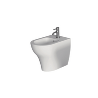 Coppia Di Sanitari Alice Ceramica Da Terra Filo Muro Senza Brida Bianco Opaco "Unica"