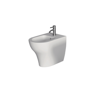 Coppia Di Sanitari Alice Ceramica Da Terra Filo Muro Senza Brida Bianco Opaco "Unica"