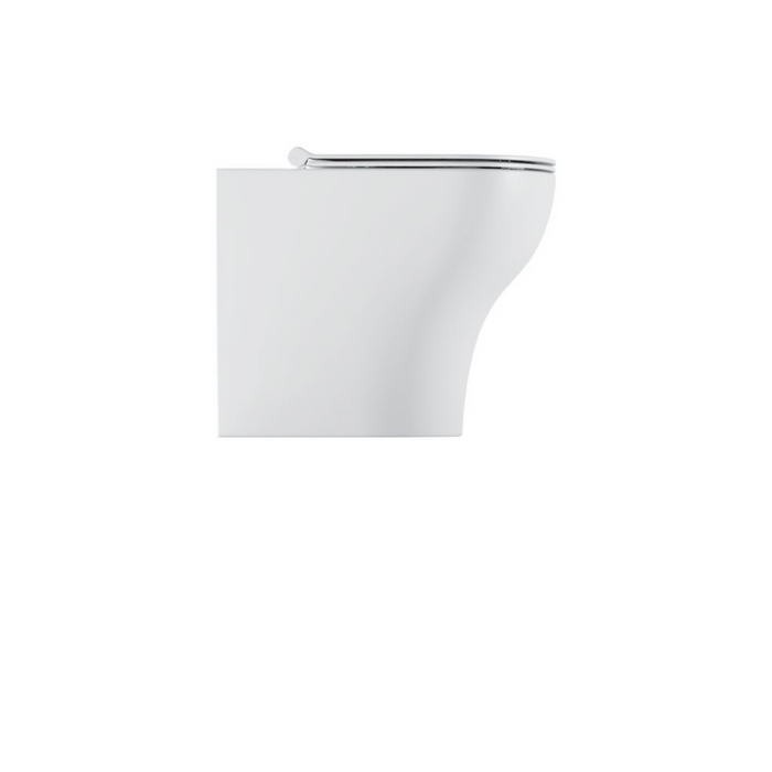 Coppia Di Sanitari Alice Ceramica Da Terra Filo Muro Senza Brida Bianco Opaco "Unica"