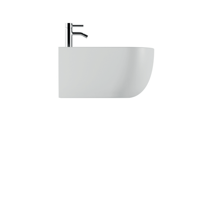 Coppia Di Sanitari Alice Ceramica Sospesi Senza Brida Bianco Opaco "Unica 55"