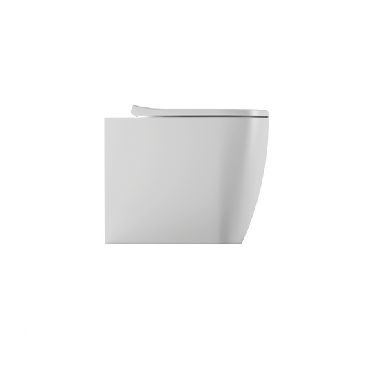 Coppia Di Sanitari Alice Ceramica Da Terra Filo Muro Senza Brida Bianco Lucido "Wunder"