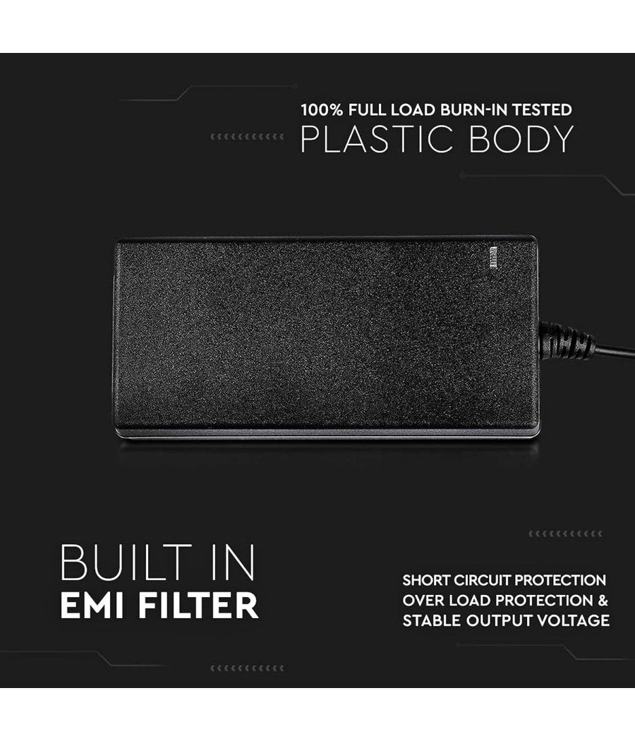 Alimentatore 12v 78w 6,5a Con Jack 2.1 Ip44 Plug&play Spina A 2 Poli Input 220v         