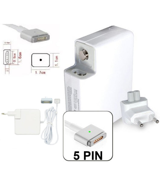 Alimentatore 60w Compatibile Per Notebook Magsafe 2 Macbook Pro Retina 13" 5 Pin         