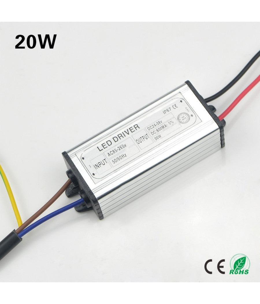 Alimentatore Driver 220v Da 10w 20w 30w 50w 80w 100w Stabilizzato Fari A Led   20 Watt      