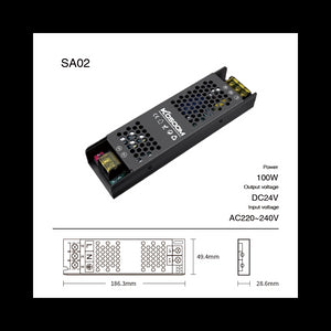 Alimentatore LED Dimmerabile 24V 100W Trasformatore ultra sottile per striscia LED Driver LED
