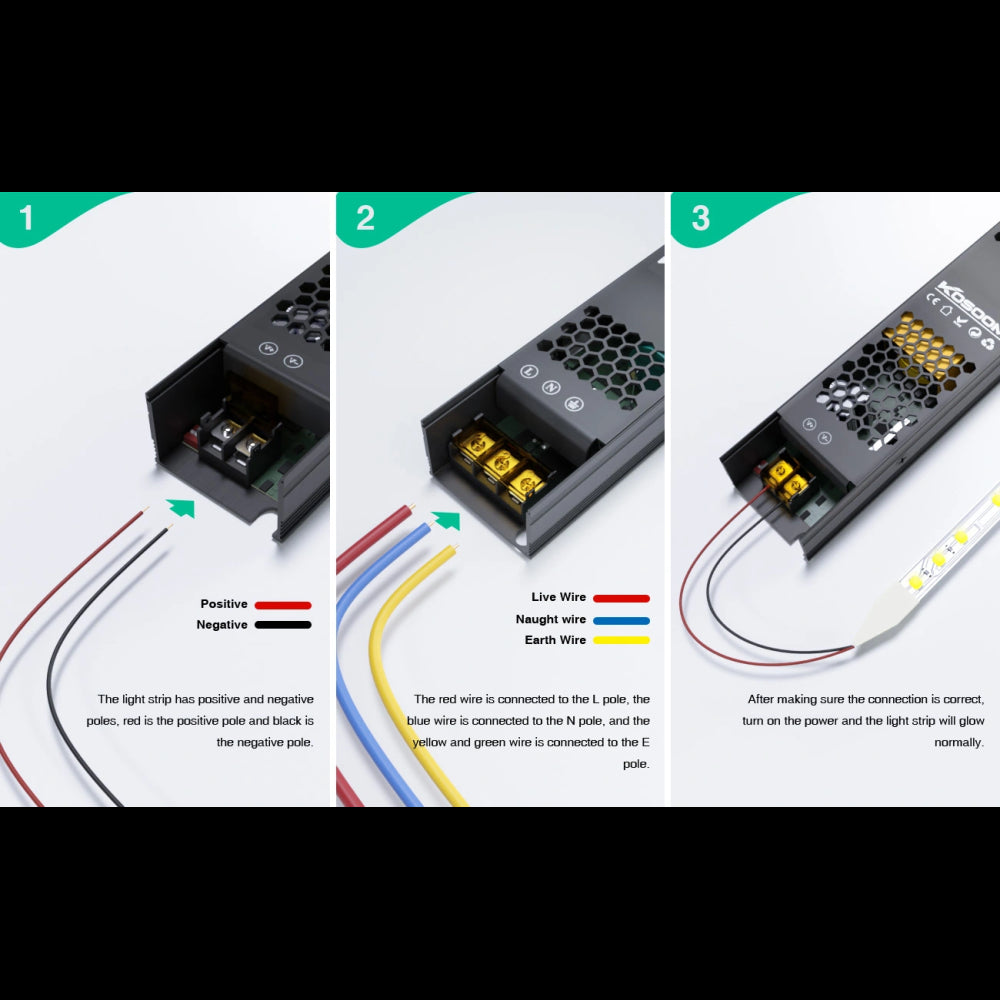 Alimentatore LED Dimmerabile 24V 100W Trasformatore ultra sottile per striscia LED Driver LED