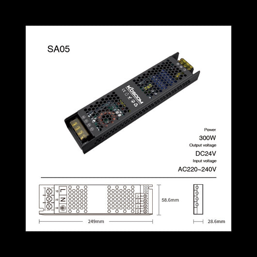 Alimentatore LED Dimmerabile 24V 300W Trasformatore ultra sottile per striscia LED Driver LED