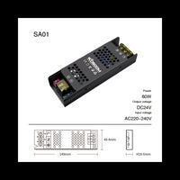 Alimentatore LED Dimmerabile 24V 60W Trasformatore ultra sottile per striscia LED Driver LED