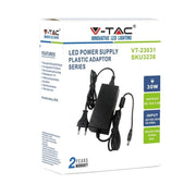 Alimentatore LED Power Supply - 30W 12V 2.5A Plastic IP44 - V-TAC