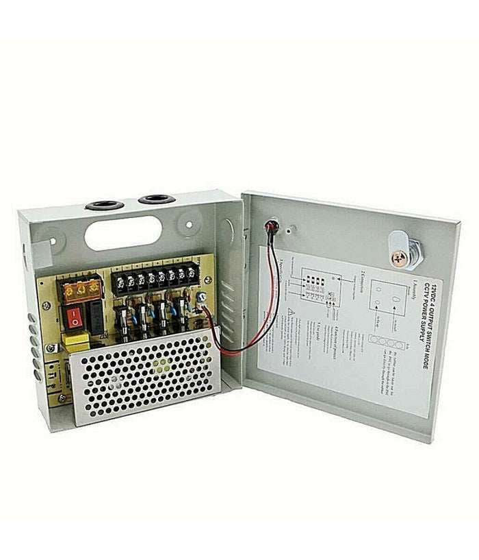 Alimentatore Quadro Di Alimentazione 12 Volt 4 Canali Centralina 10a 220vdc         